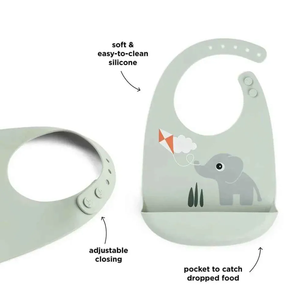 Done Deer® Silikonski podbradnjak Playground Green