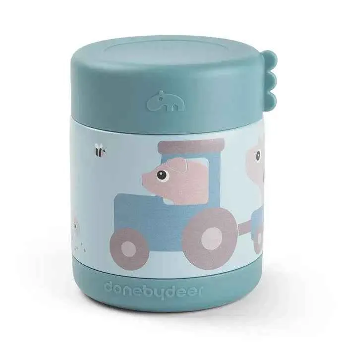 Done Deer® Termos posudica za hranu 300 ml Tiny Farm Blue