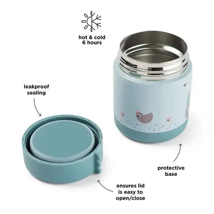 Done Deer® Termos posudica za hranu 300 ml Tiny Farm Blue