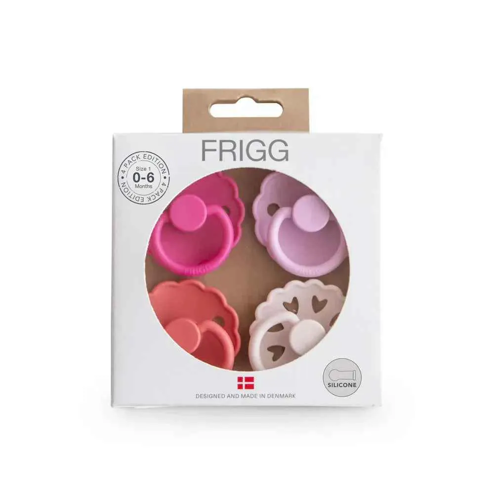 Frigg® Set 4 duda od silikona Rosy Romance (0-6m)