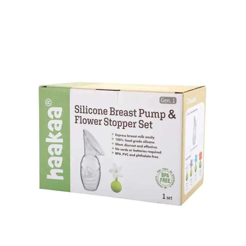Haakaa® Set silikonska izdajalica 1.gen. 100ml i Poklopac Ružica