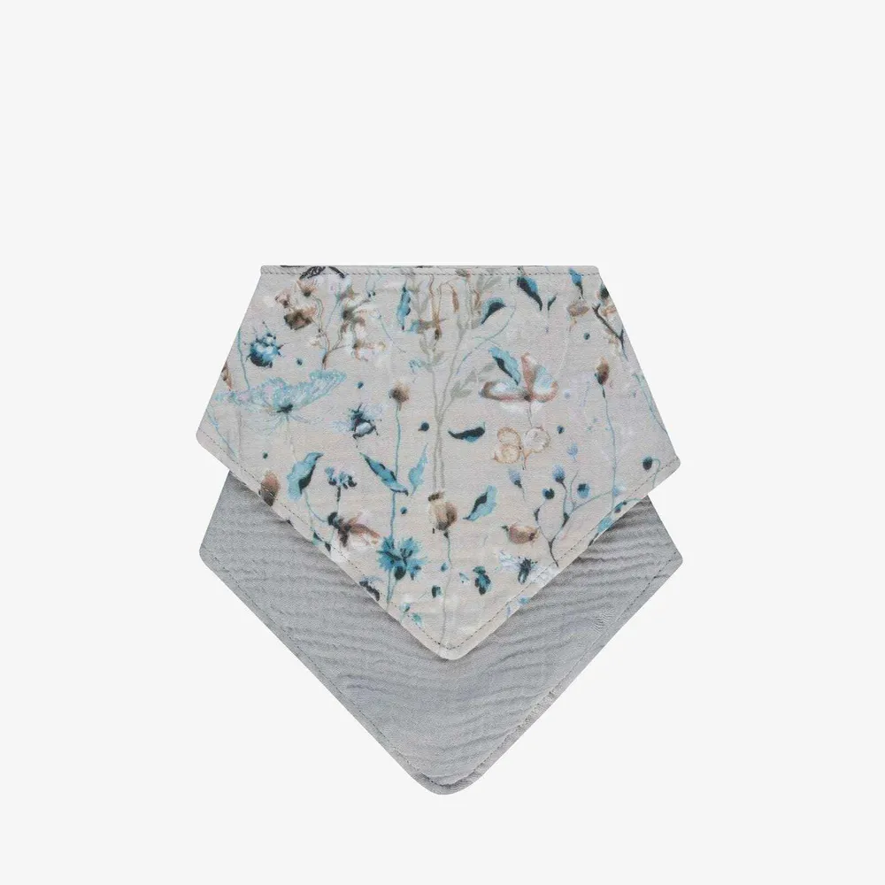 KikkaBoo® Set od 2 muslin podbradnjaka Dreamy Fields Grey