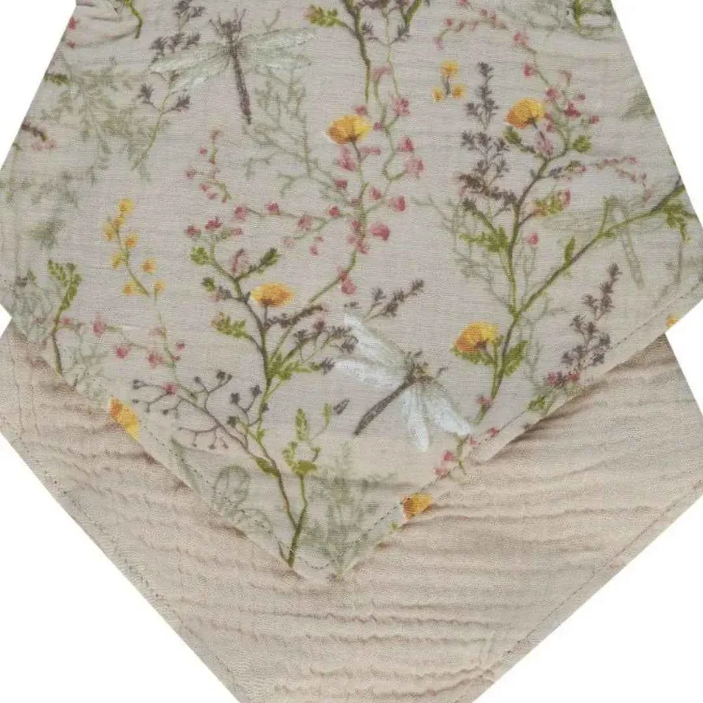 KikkaBoo® set od 2 muslin podbradnjaka Secret Garden Beige