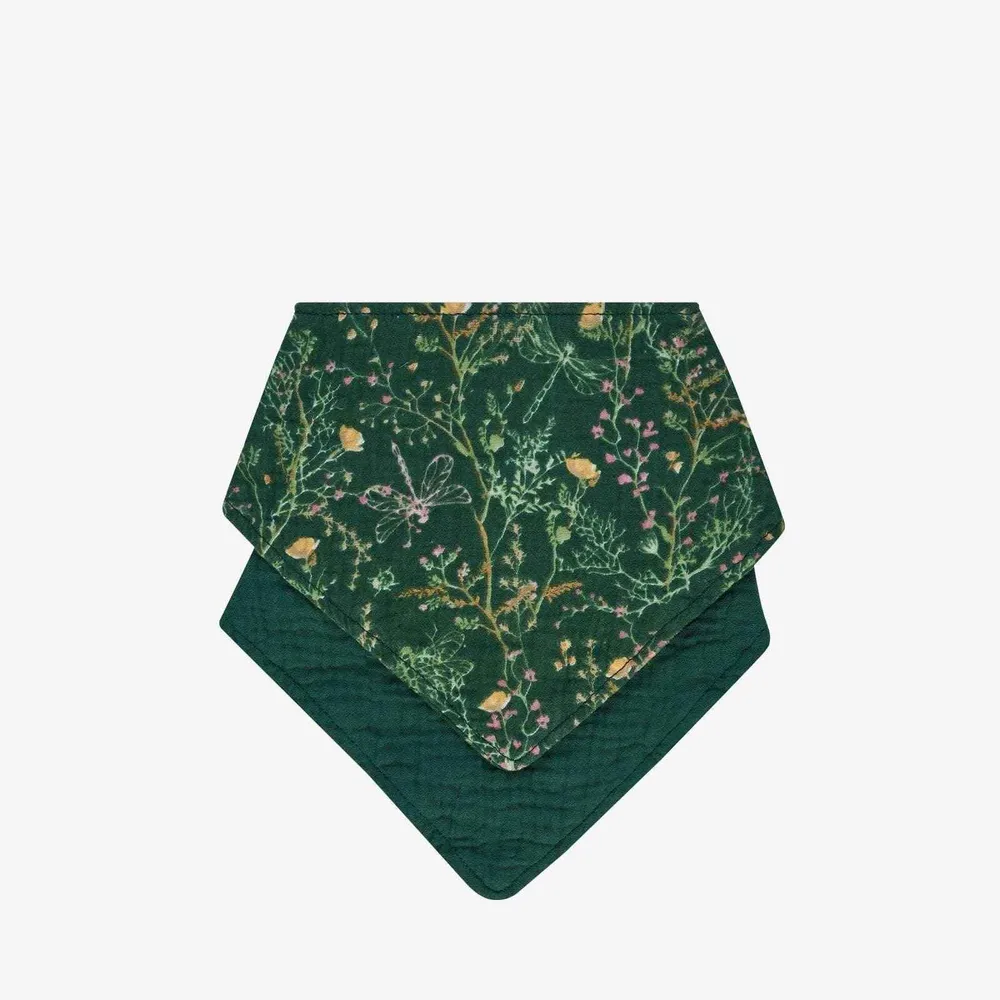 KikkaBoo® Set od 2 muslin podbradnjaka Secret Garden Green