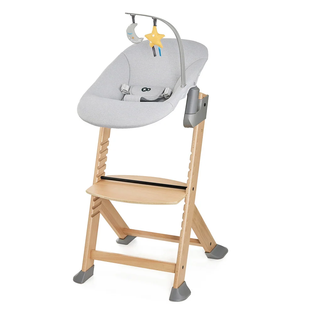 Kinderkraft hranilica Enock wooden + njihaljka Calmee siva