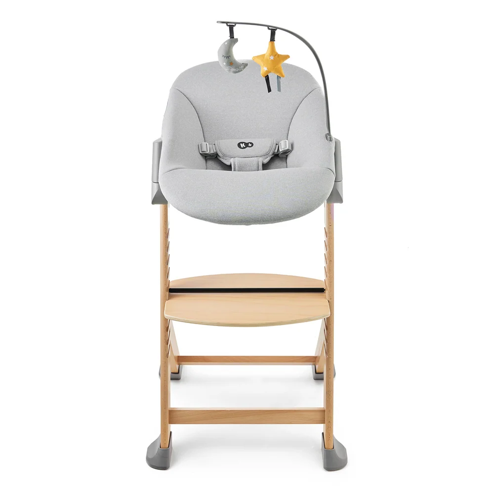 Kinderkraft hranilica Enock wooden + njihaljka Calmee siva