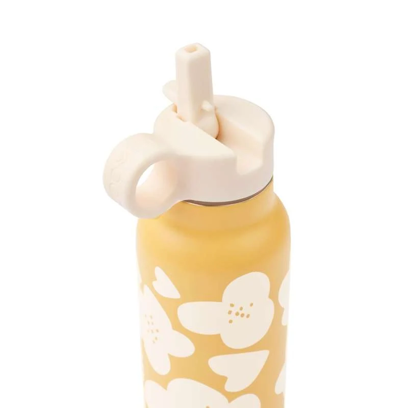 Liewood Falk boca za piće - nehrđajući čelik - 350ml - Cvijet/Limun žuta