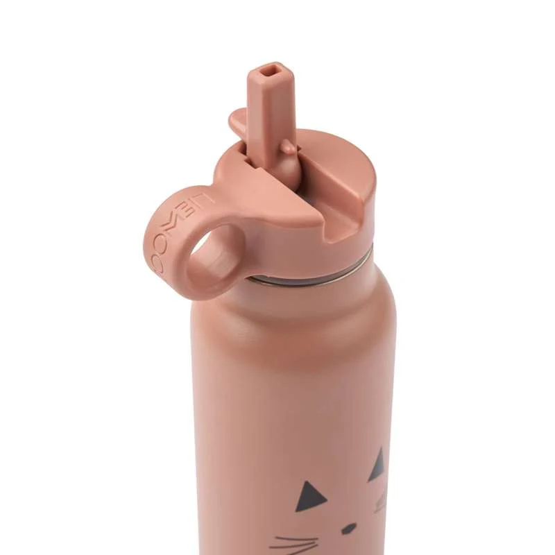 Liewood Falk boca za piće - Nehrđajući čelik - 350ml - Mačka/Tamna ružičasta