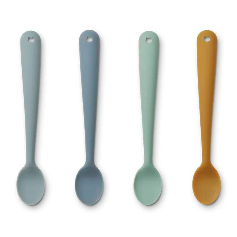 Liewood Siv Bløde Babyske - 4-pak - Silikon - Plavi Multi Mix