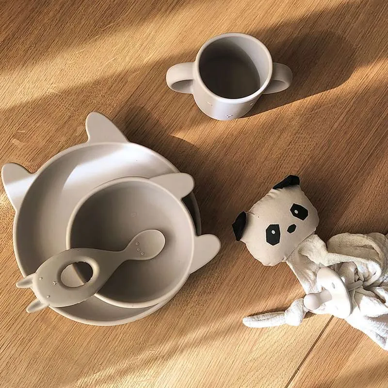 Liewood Vivi Baby Setovi posuđ - 4 dijela - Silikon - Zec/Pijesak