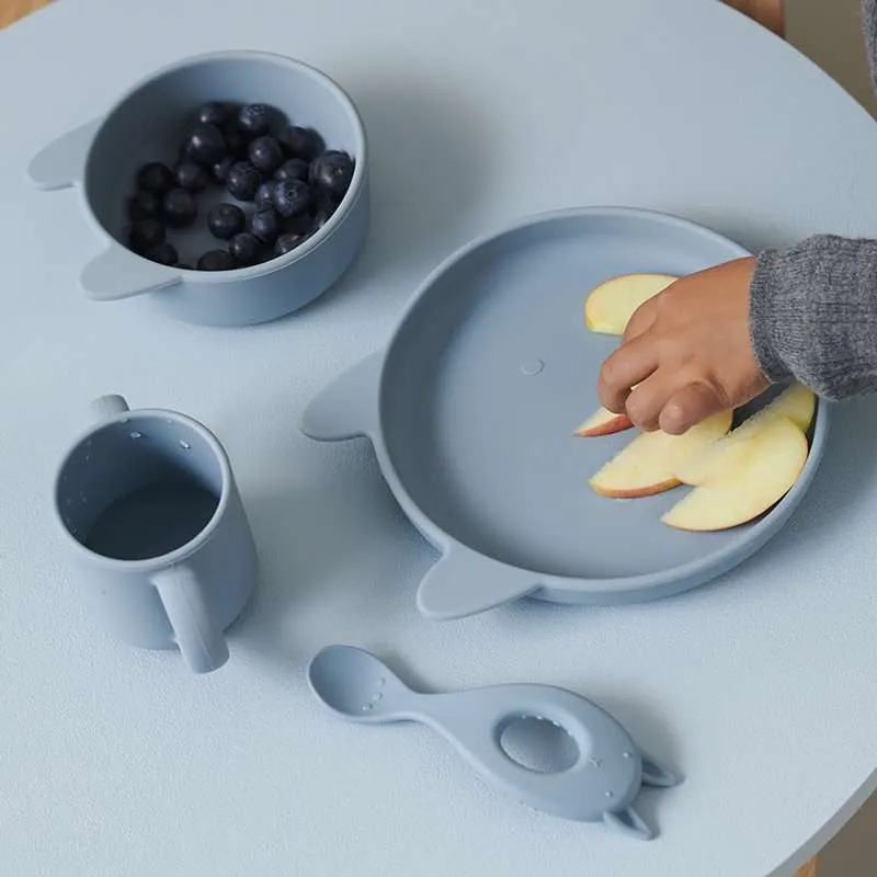Liewood Vivi Baby Setovi posuđ - 4 dijela - Silikon - Zec/Kit Blue