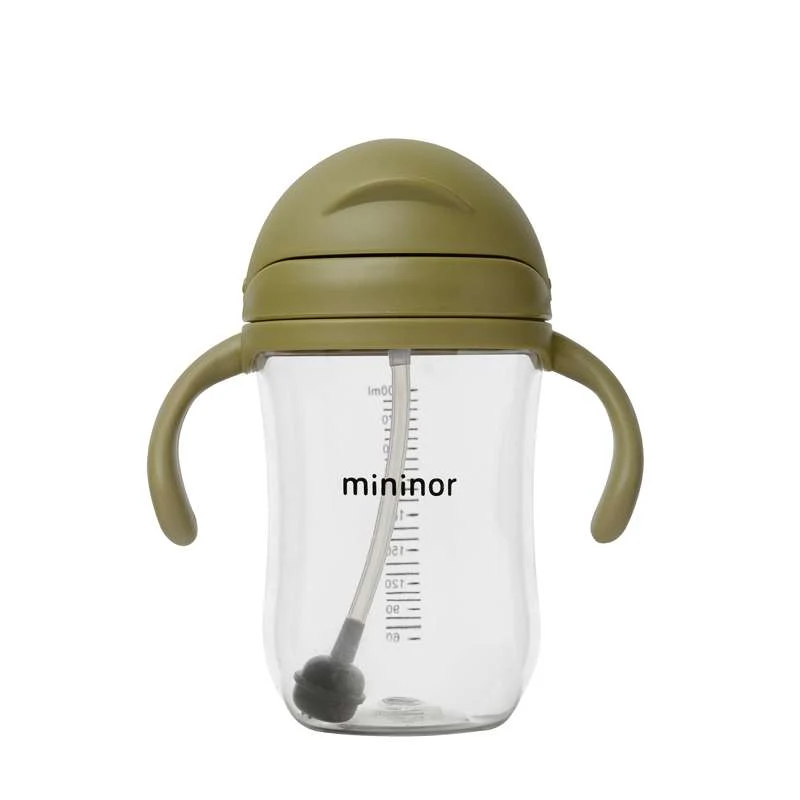 Mininor Sugerørskop - Tritan - 330ml - Moos zelena