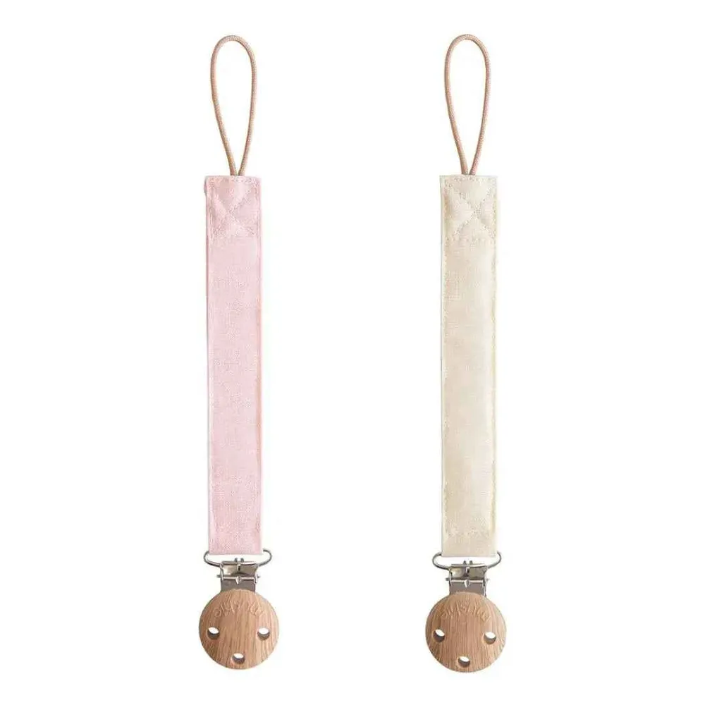 Mushie® Držč za dudu 2 komada Blush/Cream