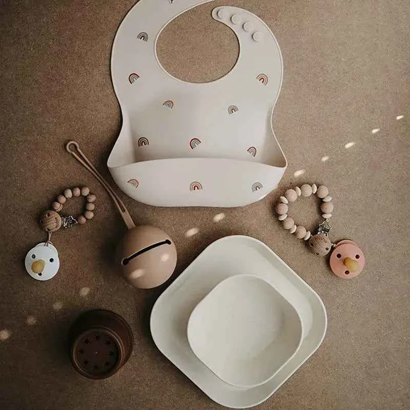 Mushie® Set dvi posudice Blush
