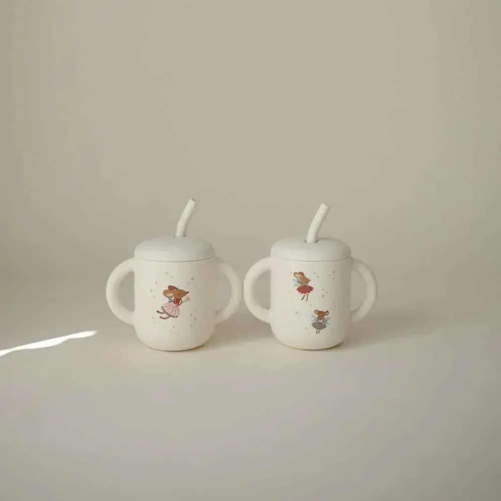 Mushie® Silikonska čš sa slamkom Fairy Mice