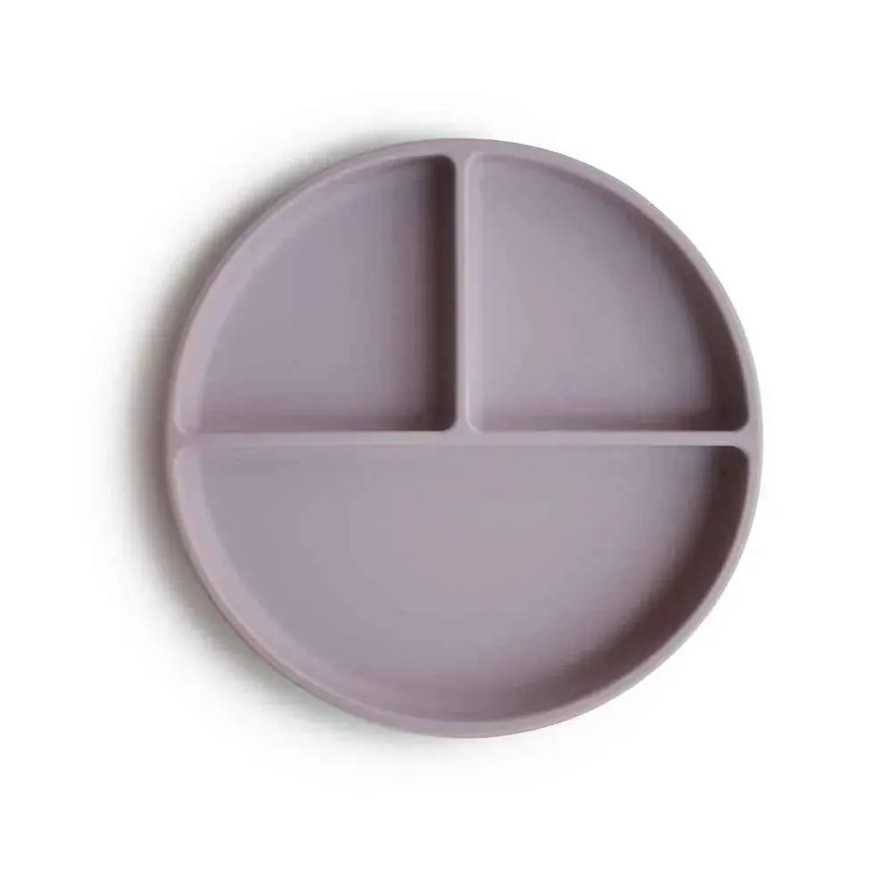 Mushie® Silikonski dijeljeni tanjurić Soft Lilac