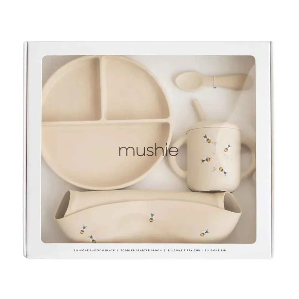 Mushie® Silikonski set za hranjenje Bees