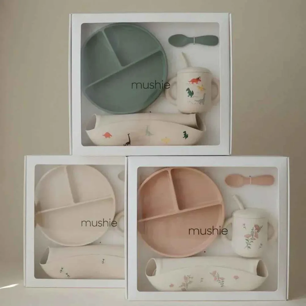 Mushie® Silikonski set za hranjenje Bees