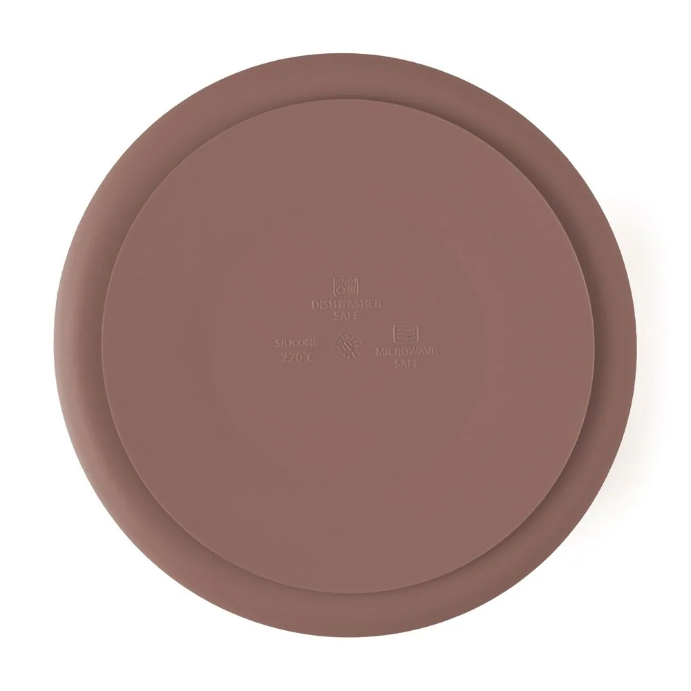 PETITE&MARS Silikonski okrugli tanjur s odjeljcima i vakuumom 6 m+ Take&Match, Velvet Latte