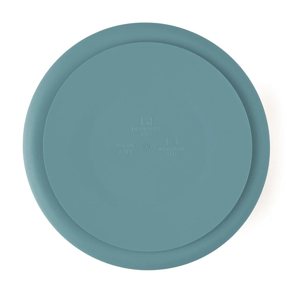 PETITE&MARS Silikonski okrugli tanjur s odjeljcima i vakuumom 6 m+ Take&Match, Frosted Sky