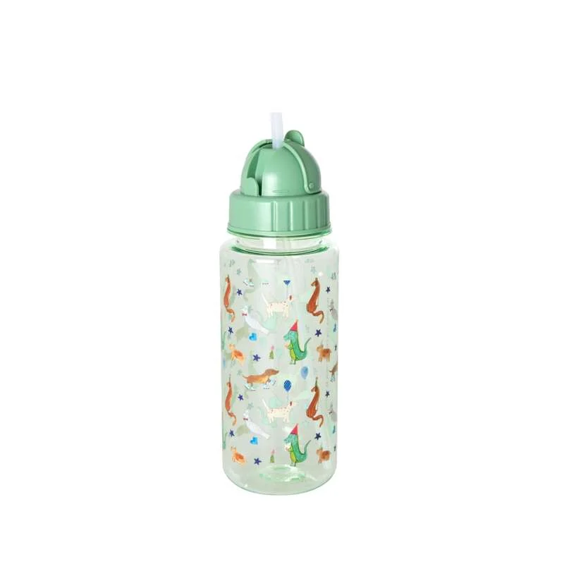 RICE Boca za piće s funkcijom slame - Party Animal - 500 ml. - Zeleno