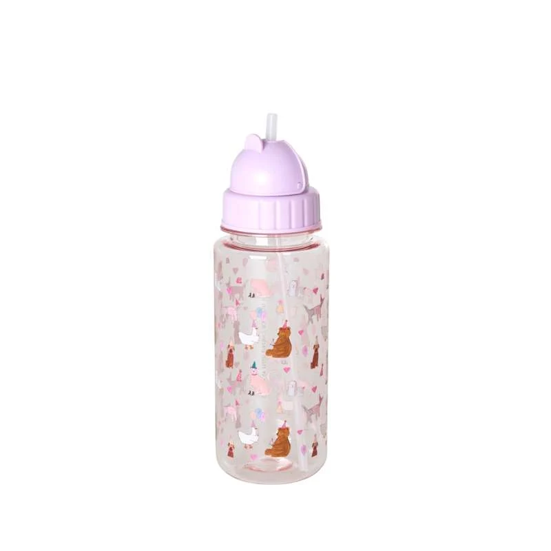 RICE Boca za piće s funkcijom slame - Party Animal - 500 ml. - Rosa
