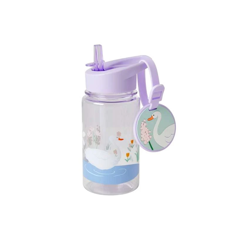 RICE Boca za piće s funkcijom slamke - 450 ml. - Labud - Ljubičasta