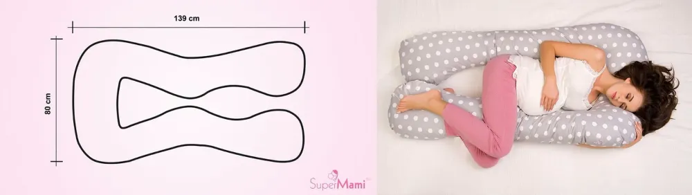 SuperMami Jastuk za dojenje tip U, boja 149 zvjezdice