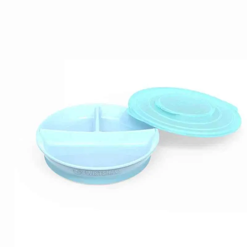 Twistshake® Podijeljeni tanjurić 210ml+2x90ml (6+m) Pastel Blue