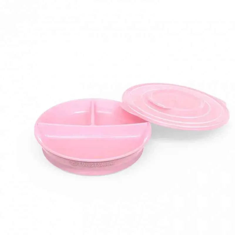 Twistshake® Podijeljeni tanjurić 210ml+2x90ml (6+m) Pastel Pink