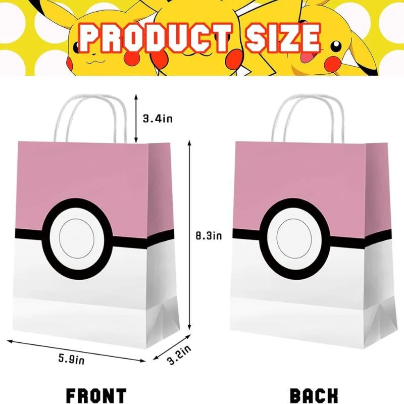 Azyre Set od 16 poklon vrećica s temom Pokemon loptice za rođendan za djecu