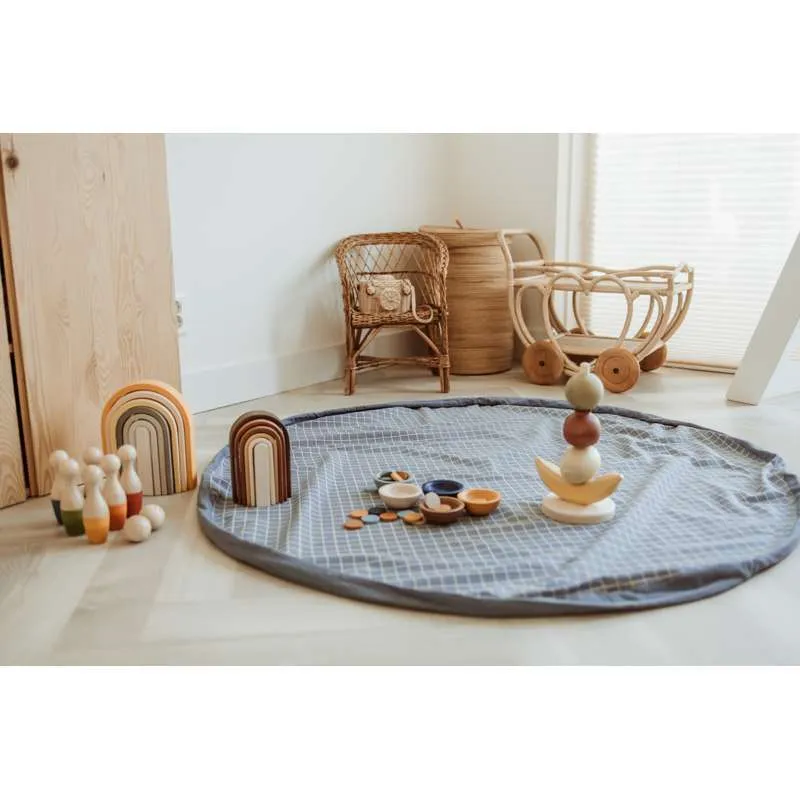 Carry Case Play & Go Play & Go 2-u-1 Skladišni tepih/Igraći tepih - Natural uzorak - Plava