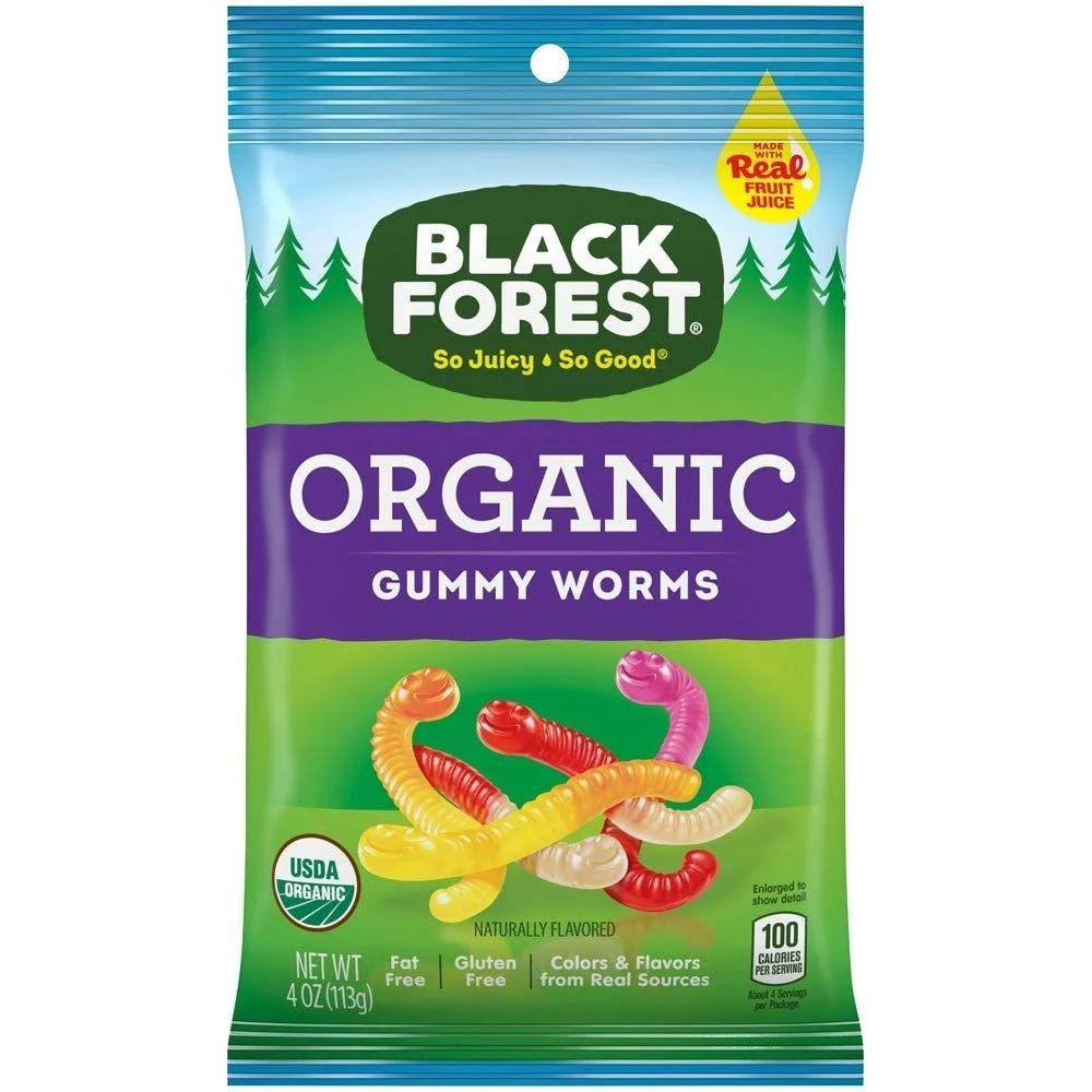 Black Forest Organic Worms, voćni gumeni bomboni od 127g