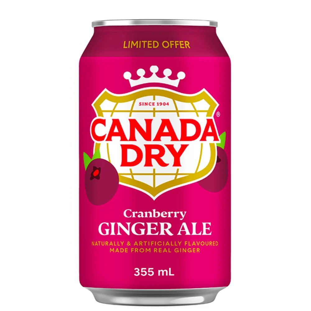 Canada Dry Cranberry Ginger Ale, piće s okusom đumbira i brusnice od 355ml