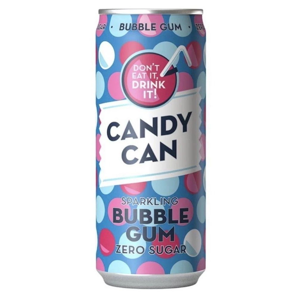 Candy Can Bubble Gum Zero Sugar, piće s okusom žvakaće gume od 330ml