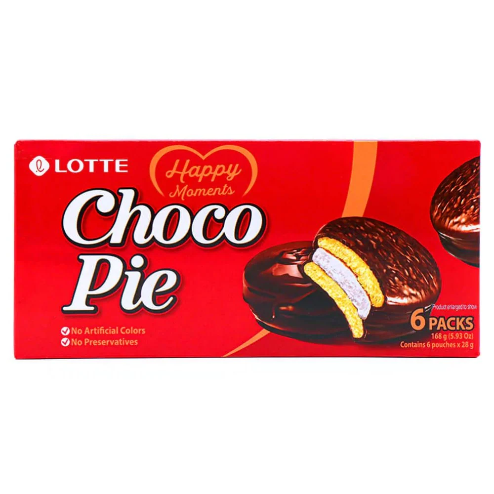 Lotte Choco Pie, kolač obložen čokoladom ispunjen kremom od marshmallow od 168g