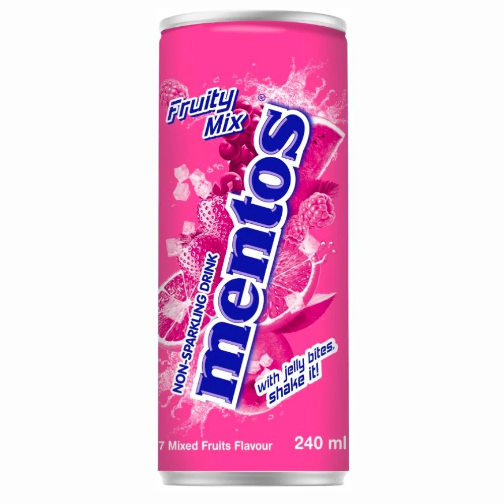 Mentos Fruity Mix, soft drink voćnog okusa s komadićima kokosove žele od 240ml