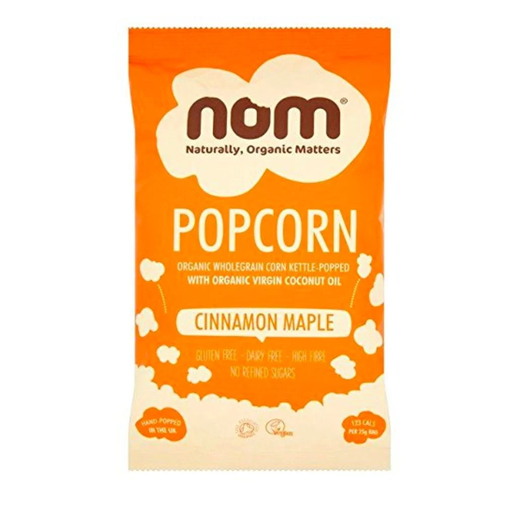 Nom Organic Popcorn Cinnamon Maple, slani kokice s okusom javorovog sirupa i cimeta od 25g