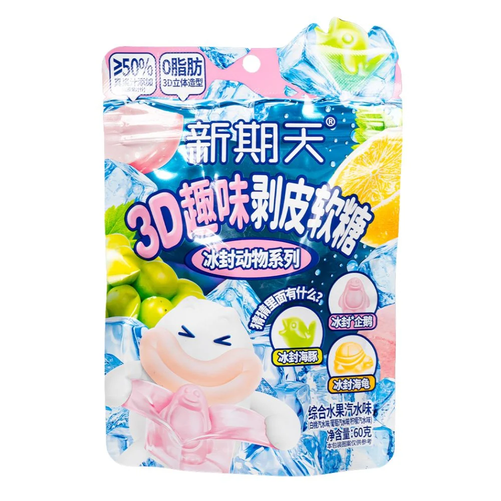 3D Peelable Soft Candy Mixed Fruit Soda, gumeni bomboni s voćnim okusom od 60g