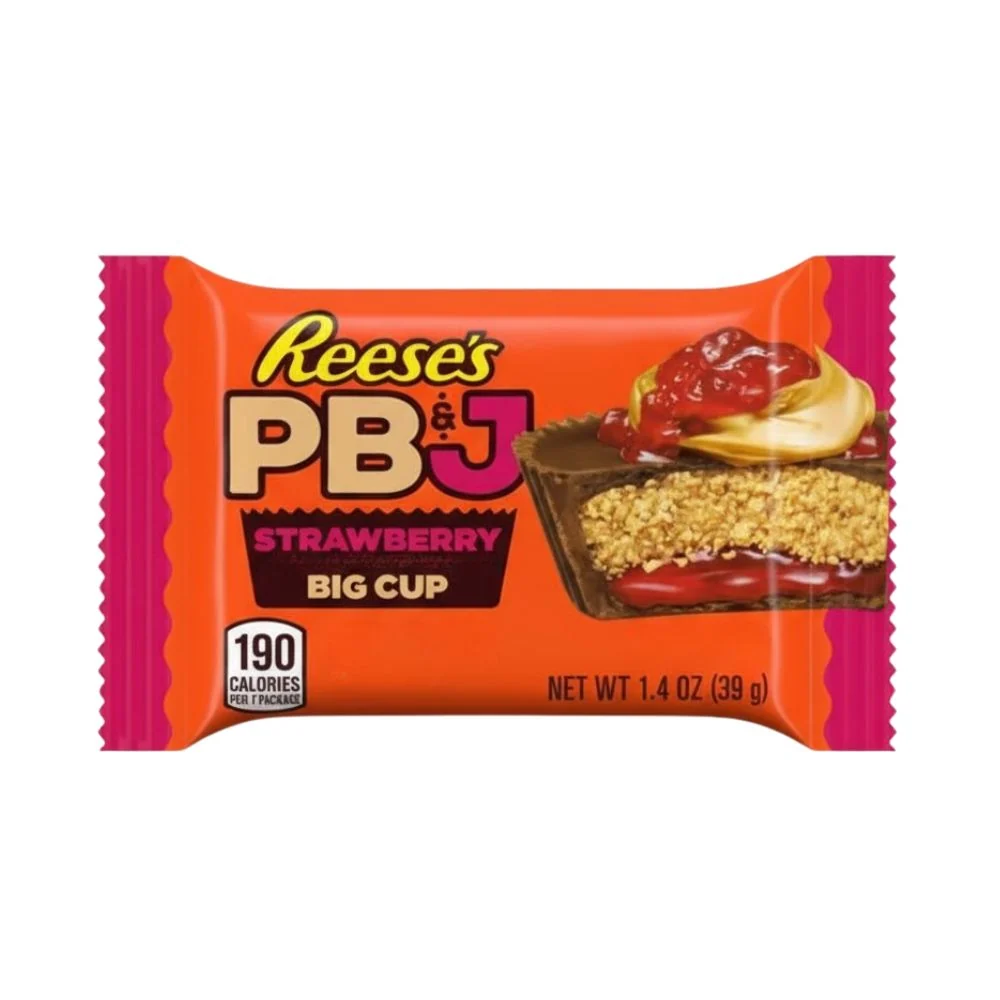 Reese's Big Cup PB&J Strawberry, šalica čokolade s punjenjem okusa jagode i maslaca od kikirikija od 39g