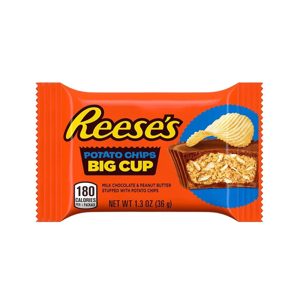 Reese's Potato Chips Big Cup, šalica čokolade punjena kremom od kikiriki maslaca i čipsom od 36g