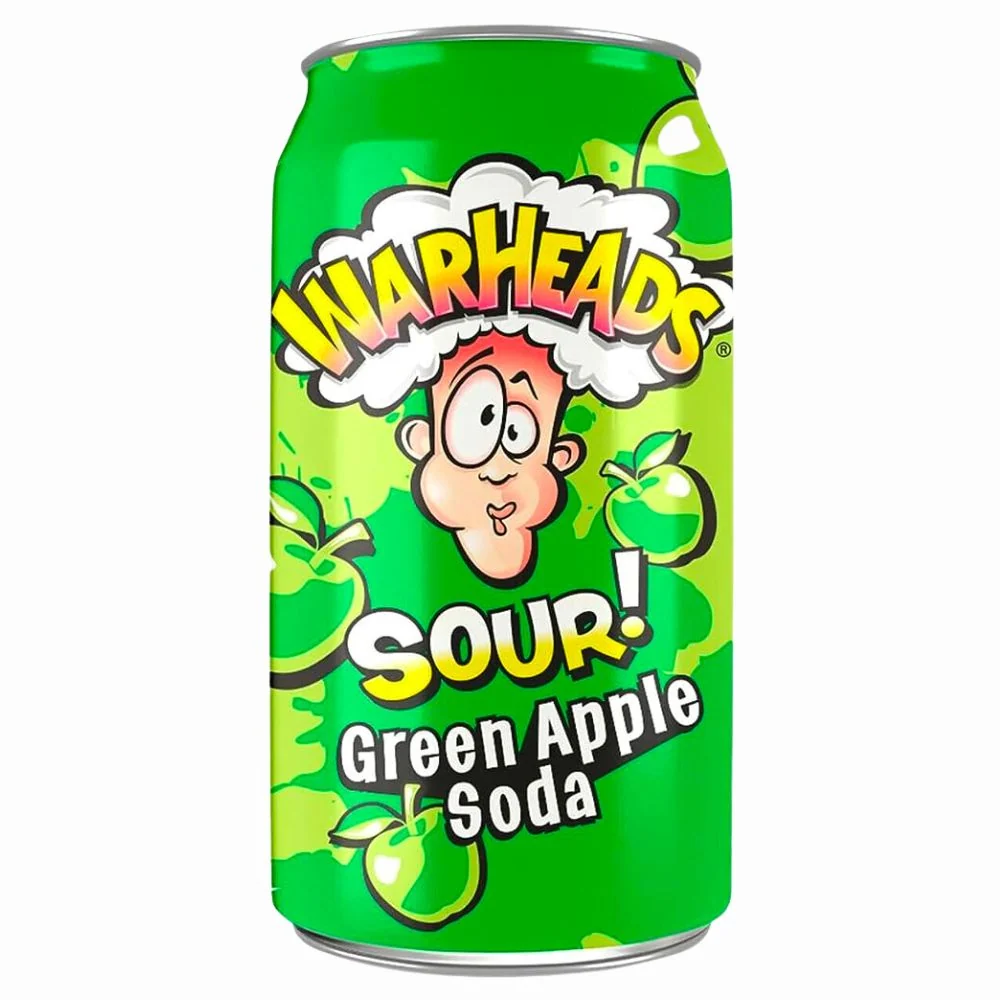 Warheads Sour Green Apple Soda, piće od zelenih jabuka od 355ml