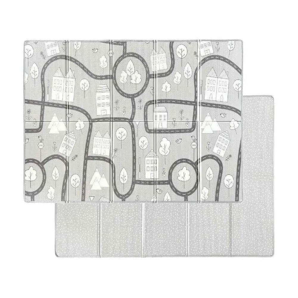 Evibell® Obostrana podloga za igru 150x190 Dots/City Grey