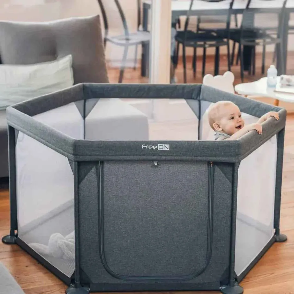 FreeON® Dječja ogradica Hexagon Grey Antracit