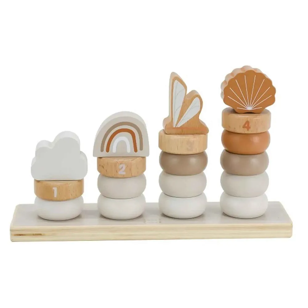Label Label® Drvena igračka za slaganje Little Rings Nougat