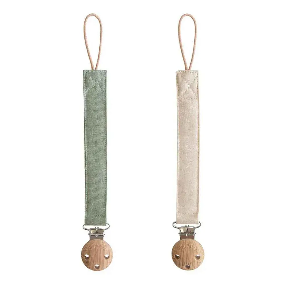Mushie® Držč za dudu 2 kom Olive/Shifting Sand