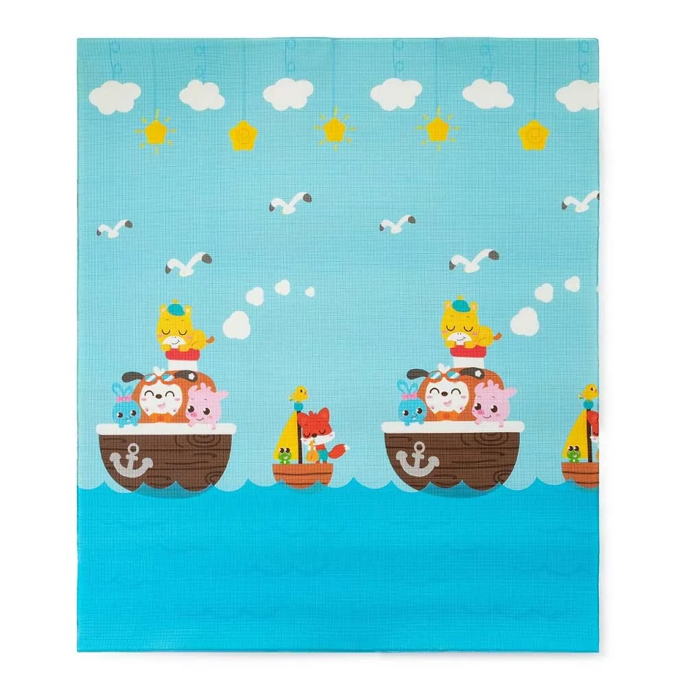 PETITE&MARS Dvostrana podloga za igru Joy Max, Giraffe&Sea 180x150 cm