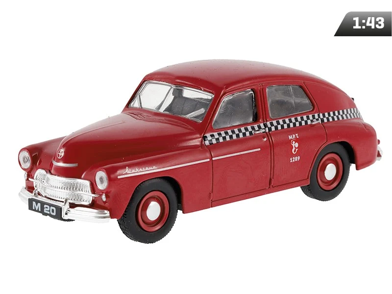 1:43 PRL WARSZAWA M20 TAXI model, boja trešnje