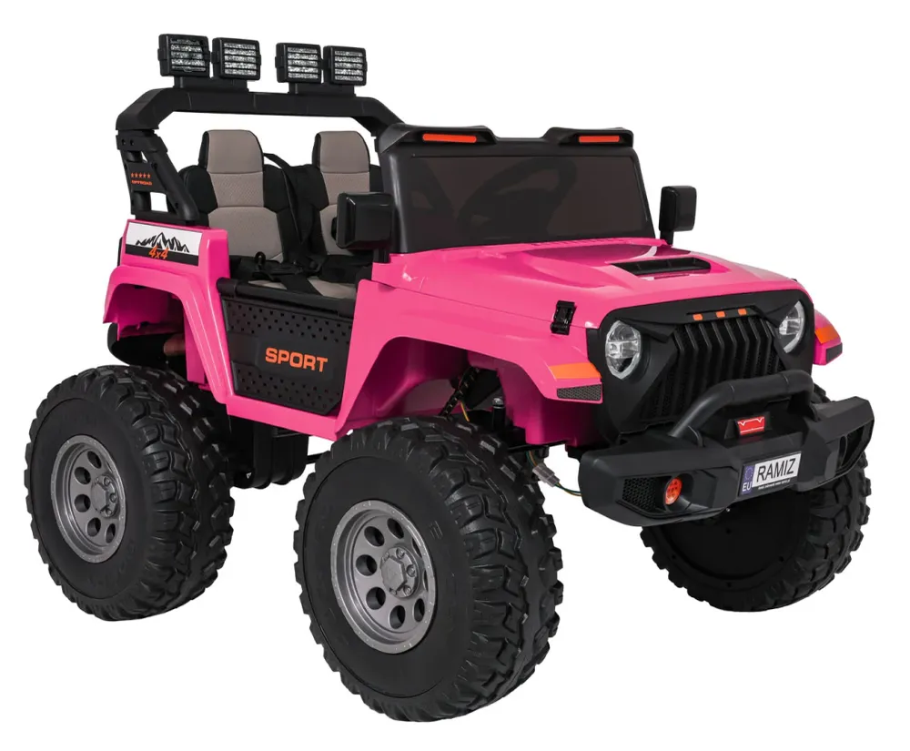 Auto na akumulator Extreme Sport 4x4 s podesivom dužinom vozila - dvosjed - rozi