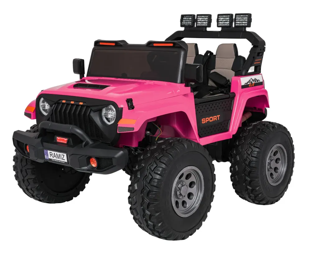 Auto na akumulator Extreme Sport 4x4 s podesivom dužinom vozila - dvosjed - rozi